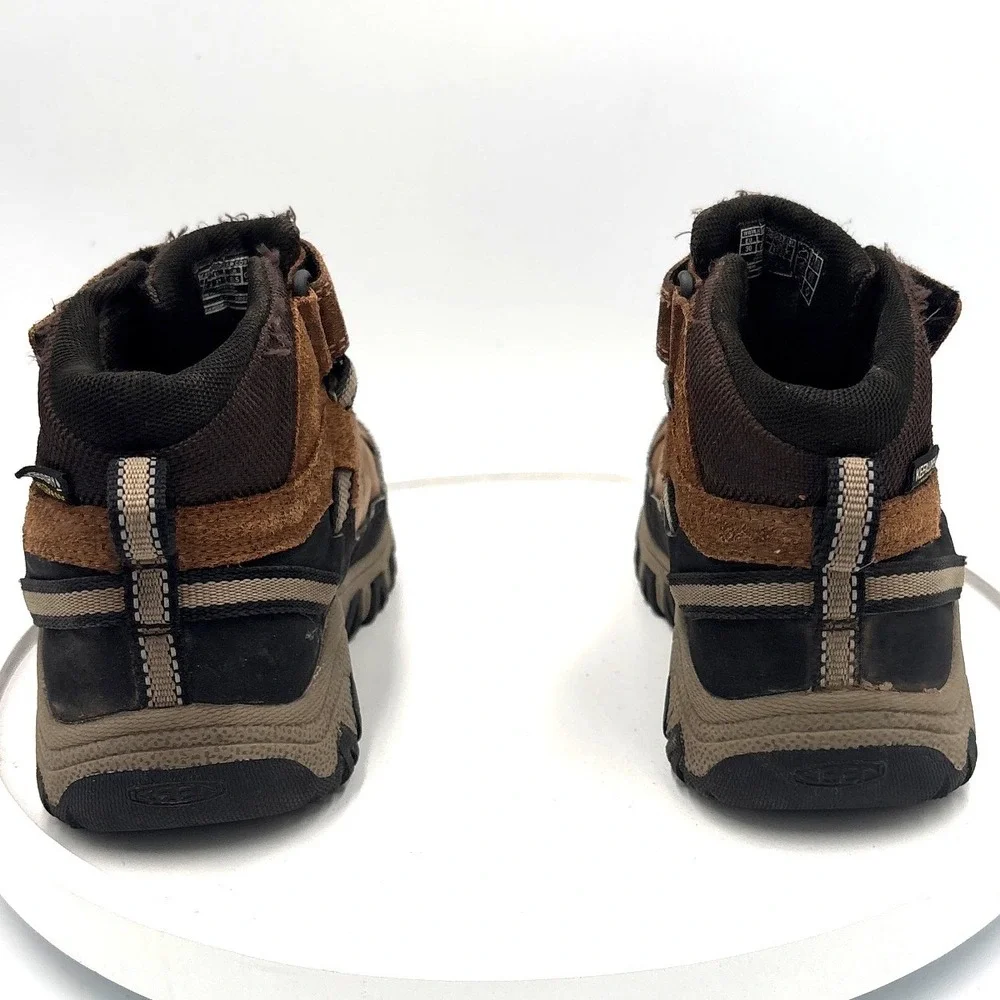 Keen Kids Brown Black Waterproof Hiking Boots 1029610 Size US 12 EU 30
